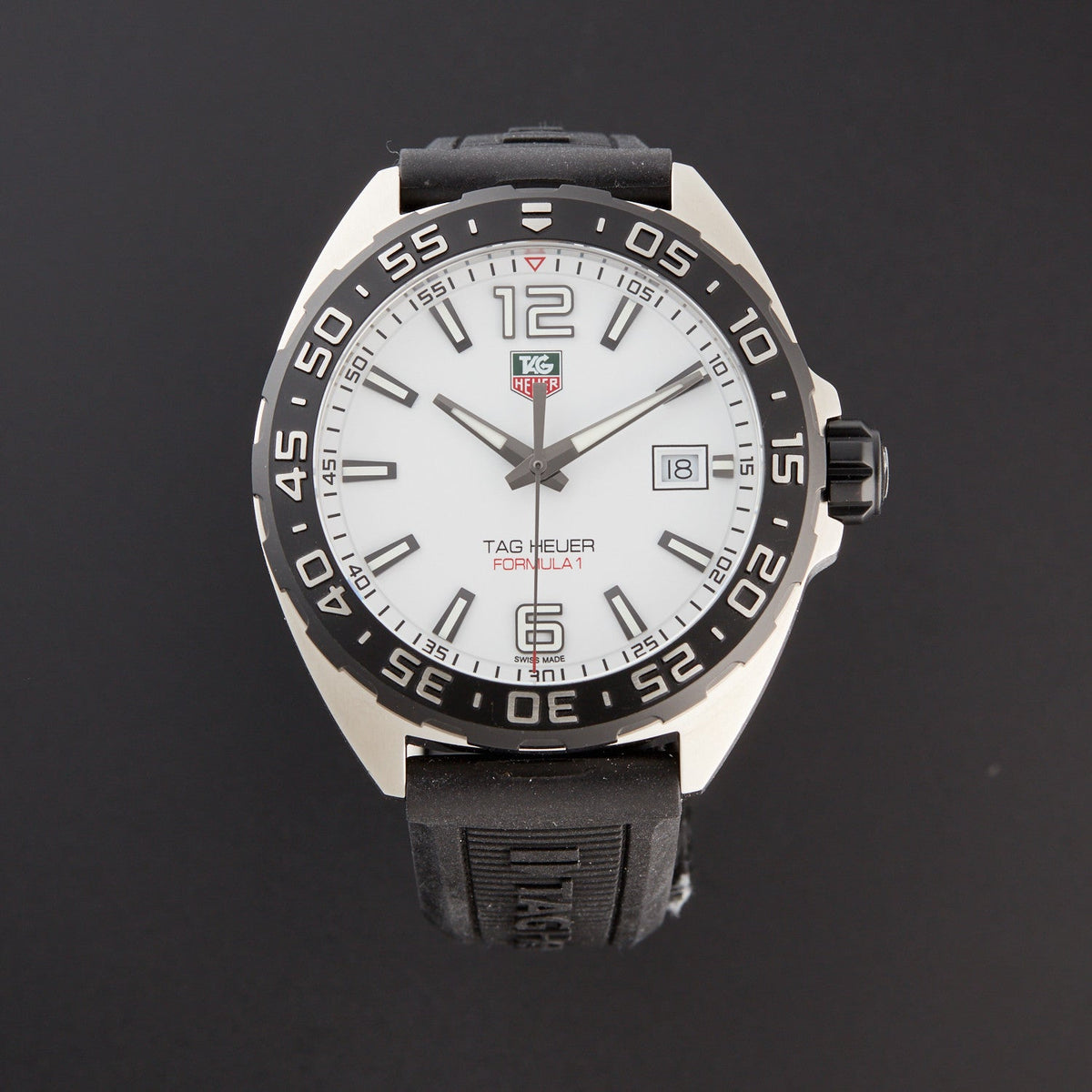  Shop Authentic Tag Heuer Formula 1 Quartz White Dial Black Rubber Strap Watch for Men -  WAZ1111.FT8023 - Luxxuri