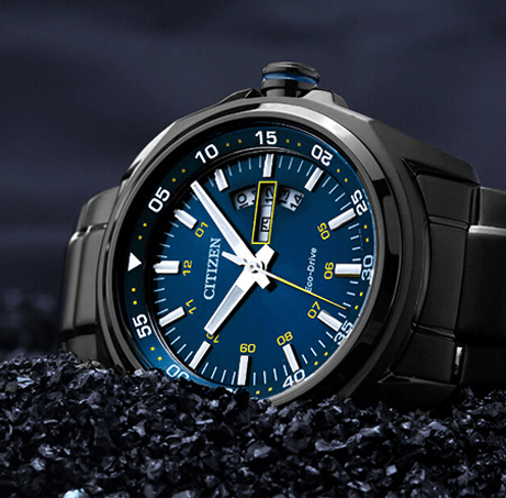  Shop Authentic Citizen Eco Drive Blue Dial Black Steel Strap Watch For Men - AW0024-58LB - Luxxuri