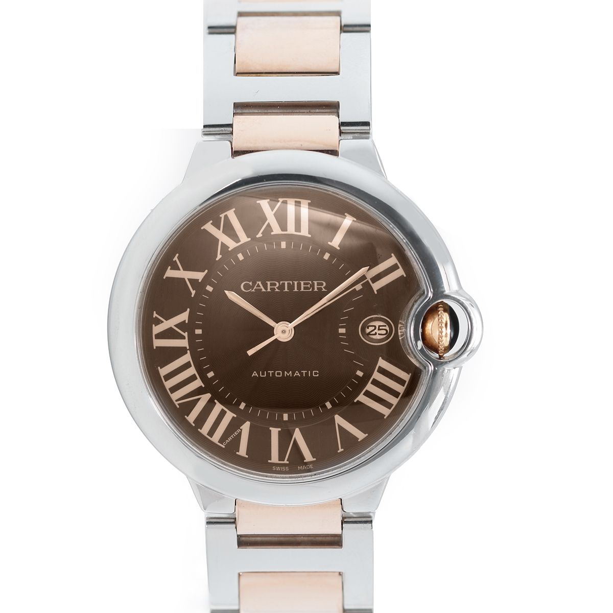 Shop Authentic Cartier Ballon Bleu de Cartier Brown Dial Two Tone Steel Strap Watch for Men - W6920032 - Luxxuri