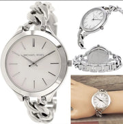  Shop Authentic Michael Kors Slim Runway Silver Dial Silver Steel Strap Watch for Women - MK3279 - Luxxuri