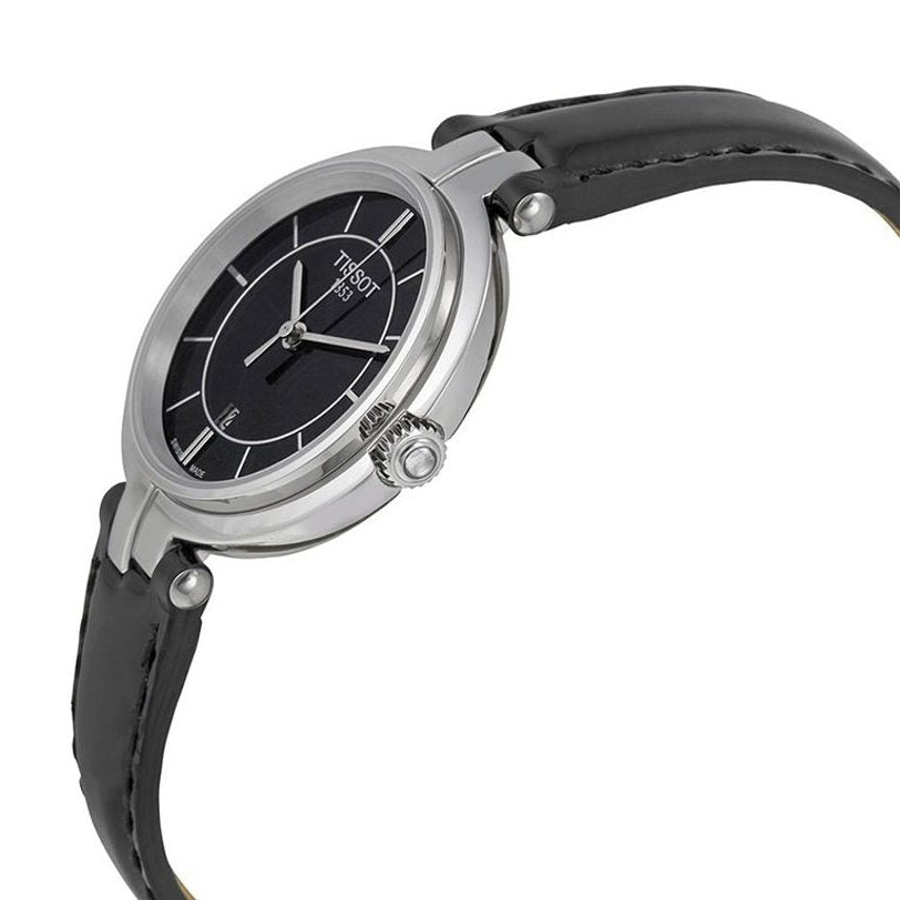  Shop Authentic Tissot T Lady Flamingo Black Dial Black Leather Strap Watch For Women - T094.210.16.051.00 - Luxxuri