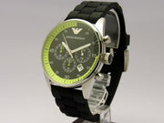  Shop Authentic Emporio Armani Chronograph Black Dial Black Rubber Strap Watch For Men - AR5865 - Luxxuri