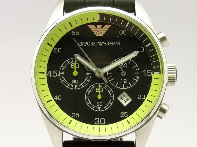  Shop Authentic Emporio Armani Chronograph Black Dial Black Rubber Strap Watch For Men - AR5865 - Luxxuri