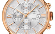 Tissot Des Tourelles Chronograph Silver Dial Brown Leather Strap Watch For Men - T099.427.36.038.00