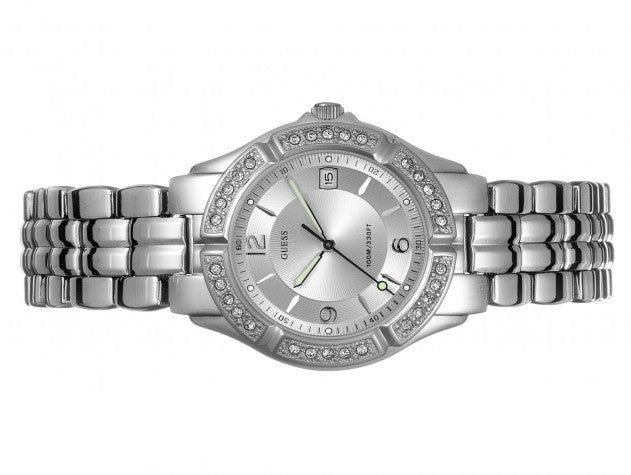  Shop Authentic Guess Water Pro Diamonds Silver Dial Silver Steel Strap Watch For Women - G75511M - Luxxuri