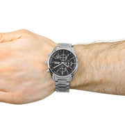  Shop Authentic Hugo Boss Grand Prix Black Dial Silver Steel Strap Watch for Men - 1513477 - Luxxuri