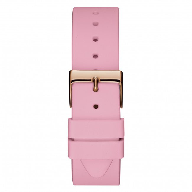  Shop Authentic Guess Solar Rose Gold Dial Pink Rubber Strap Watch For Women - W1135L2 - Luxxuri