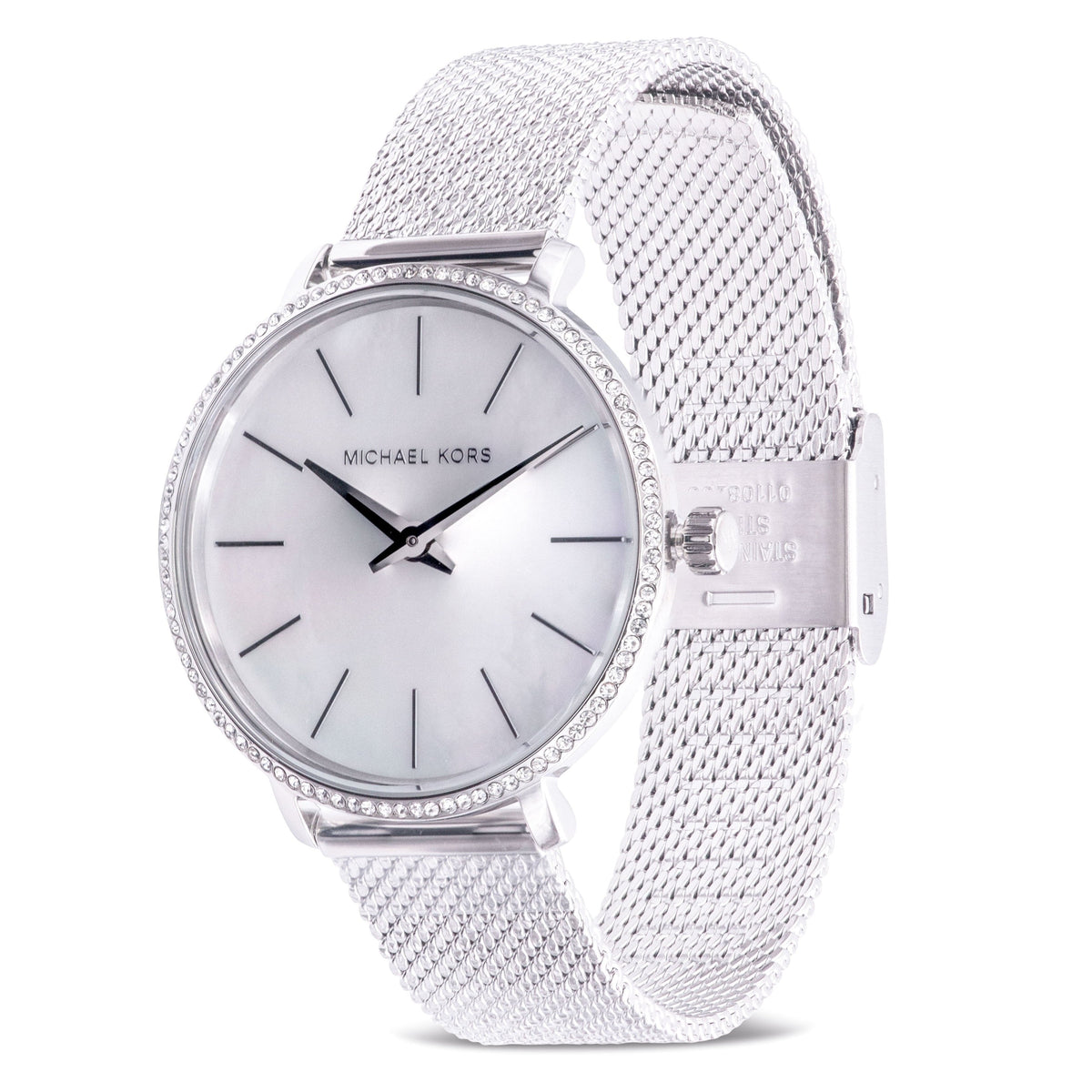  Shop Authentic Michael Kors Pyper Quartz Mother of Pearl White Dial Silver Mesh Strap Watch For Women - MK4618 - Luxxuri