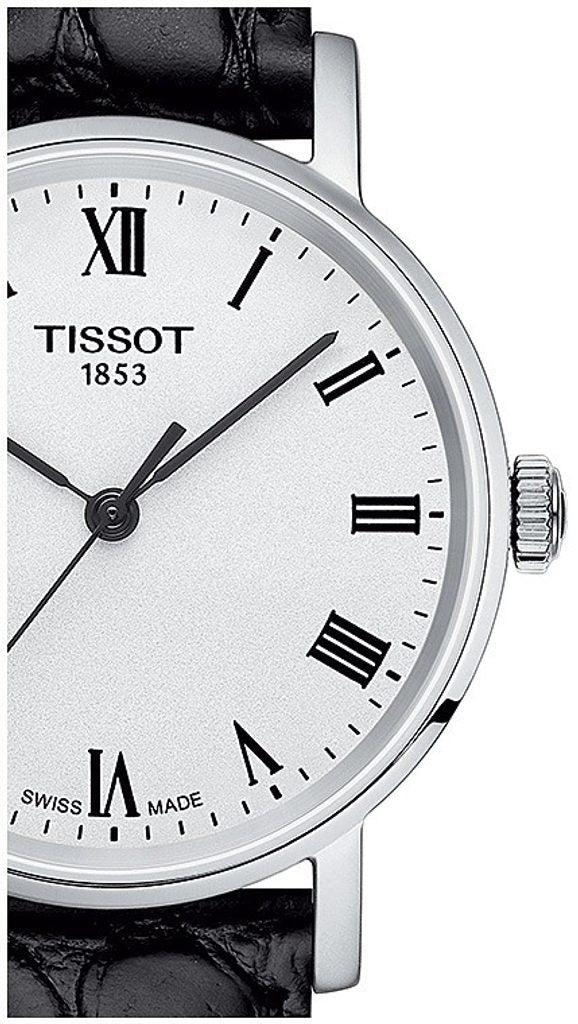  Shop Authentic Tissot Everytime Small White Dial Black Leather Strap Watch For Women - T109.210.16.033.00 - Luxxuri