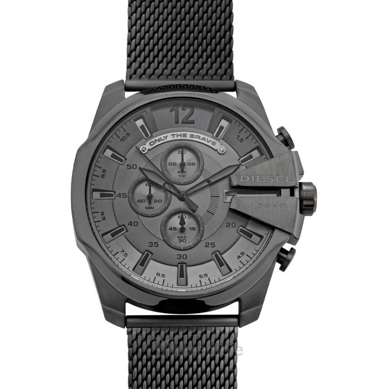  Shop Authentic Diesel Mega Chief Chronograph Black Dial Black Steel Strap Watch For Men - DZ4527 - Luxxuri