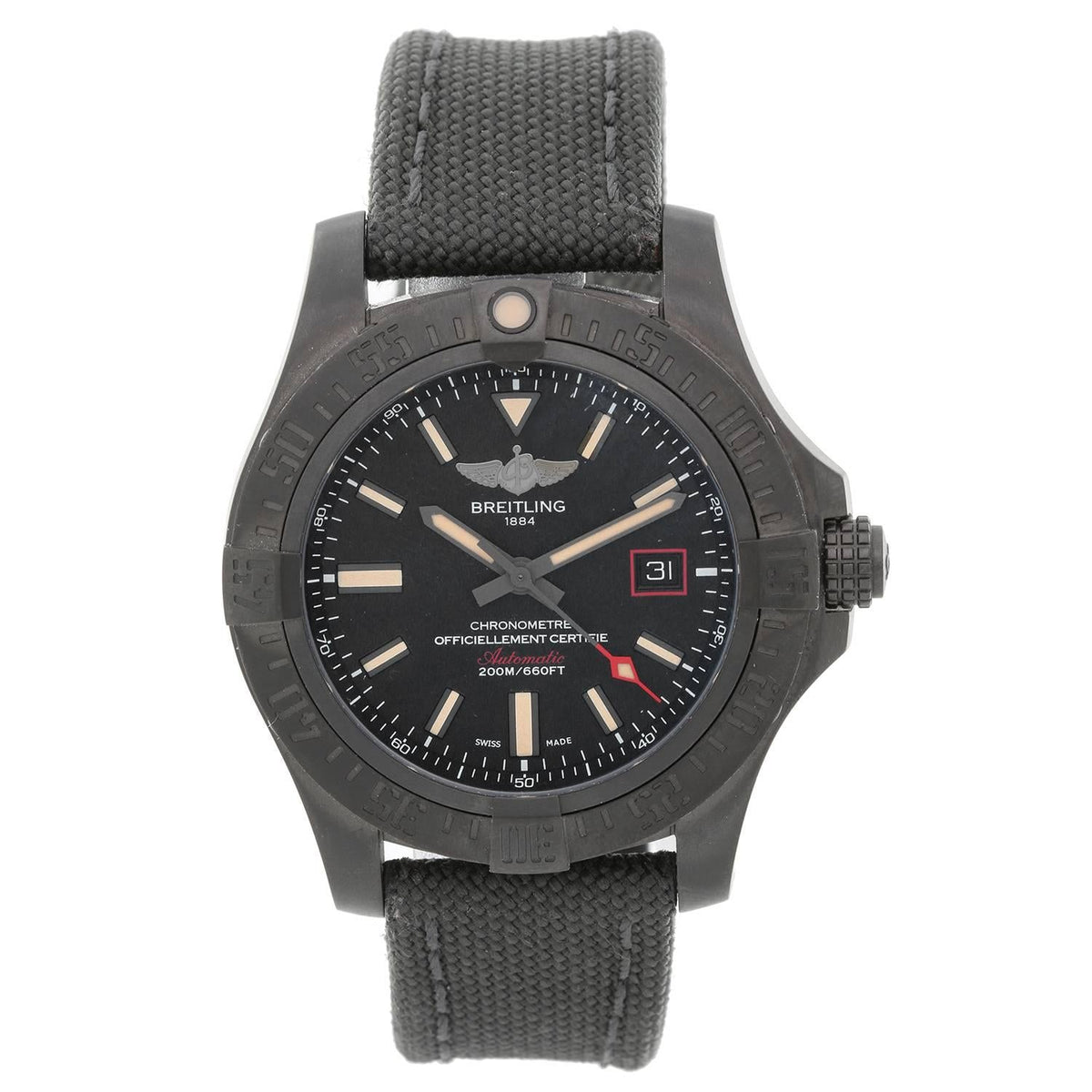  Shop Authentic Breitling Avenger Titanium Blackbird 44mm Automatic Mens Watch - V1731110BD74/109W - Luxxuri