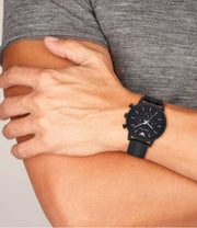  Shop Authentic Emporio Armani Luigi Chronograph Quartz Black Dial Two Tone Nylon Strap Watch For Men - AR1948 - Luxxuri