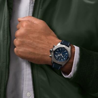  Shop Authentic Breitling Avenger Chronograph 45mm Blue Dial Blue Calfskin Strap Watch for Men - A13317101C1X2 - Luxxuri