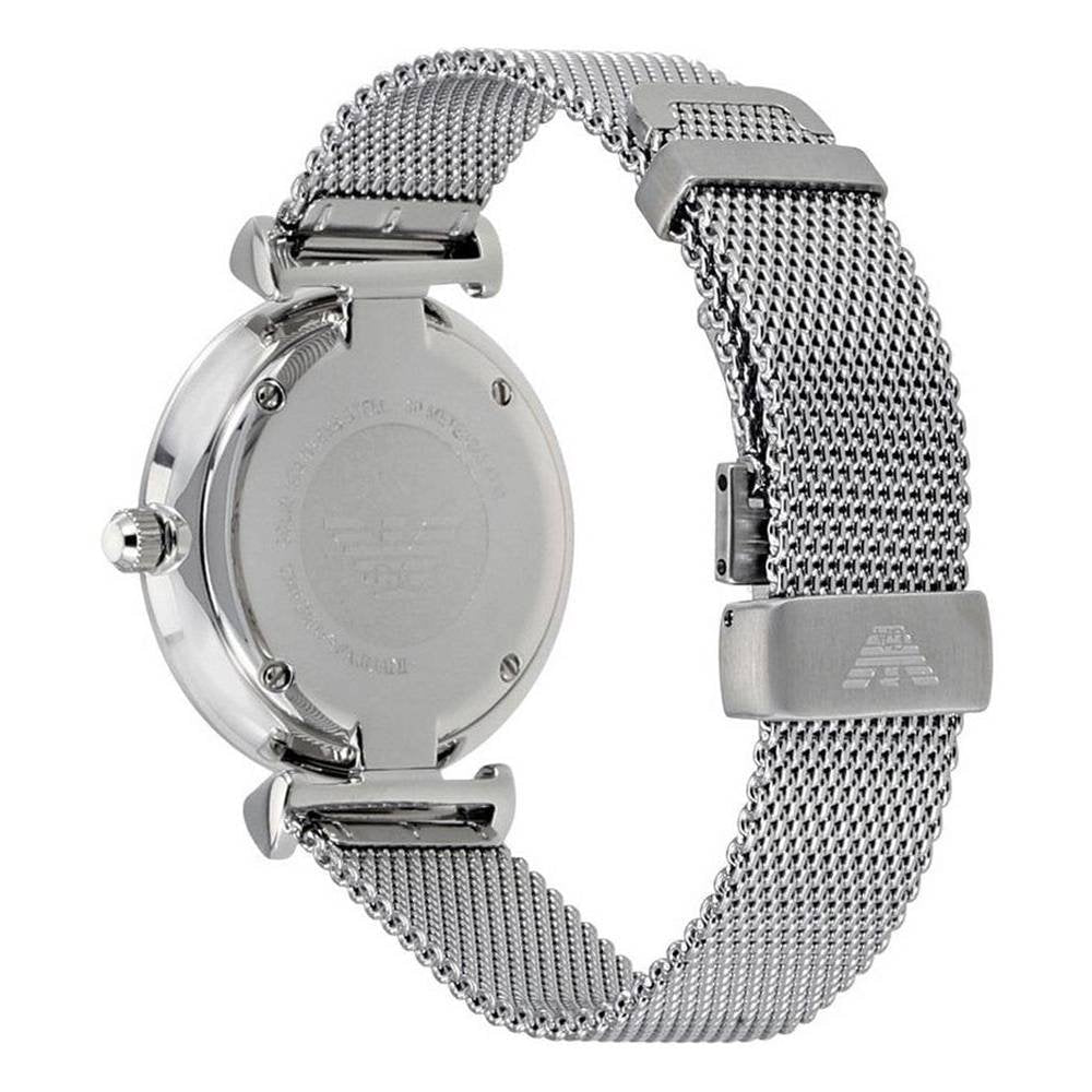  Shop Authentic Emporio Armani Gianni T Bar Mother of Pearl Dial Silver Steel Strap Watch For Women - AR1955 - Luxxuri