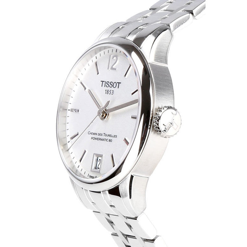  Shop Authentic Tissot Chemin Des Tourelles Powermatic 80 Lady White Dial Silver Steel Strap Watch For Women - T099.207.11.037.00 - Luxxuri