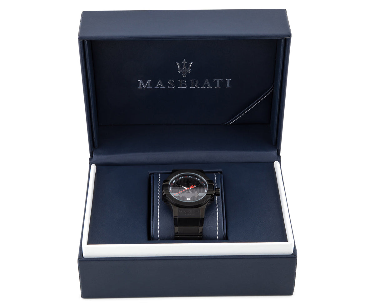  Shop Authentic Maserati Potenza 42mm Black Analog Dial Black Strap Watch For Men - R8853108003 - Luxxuri