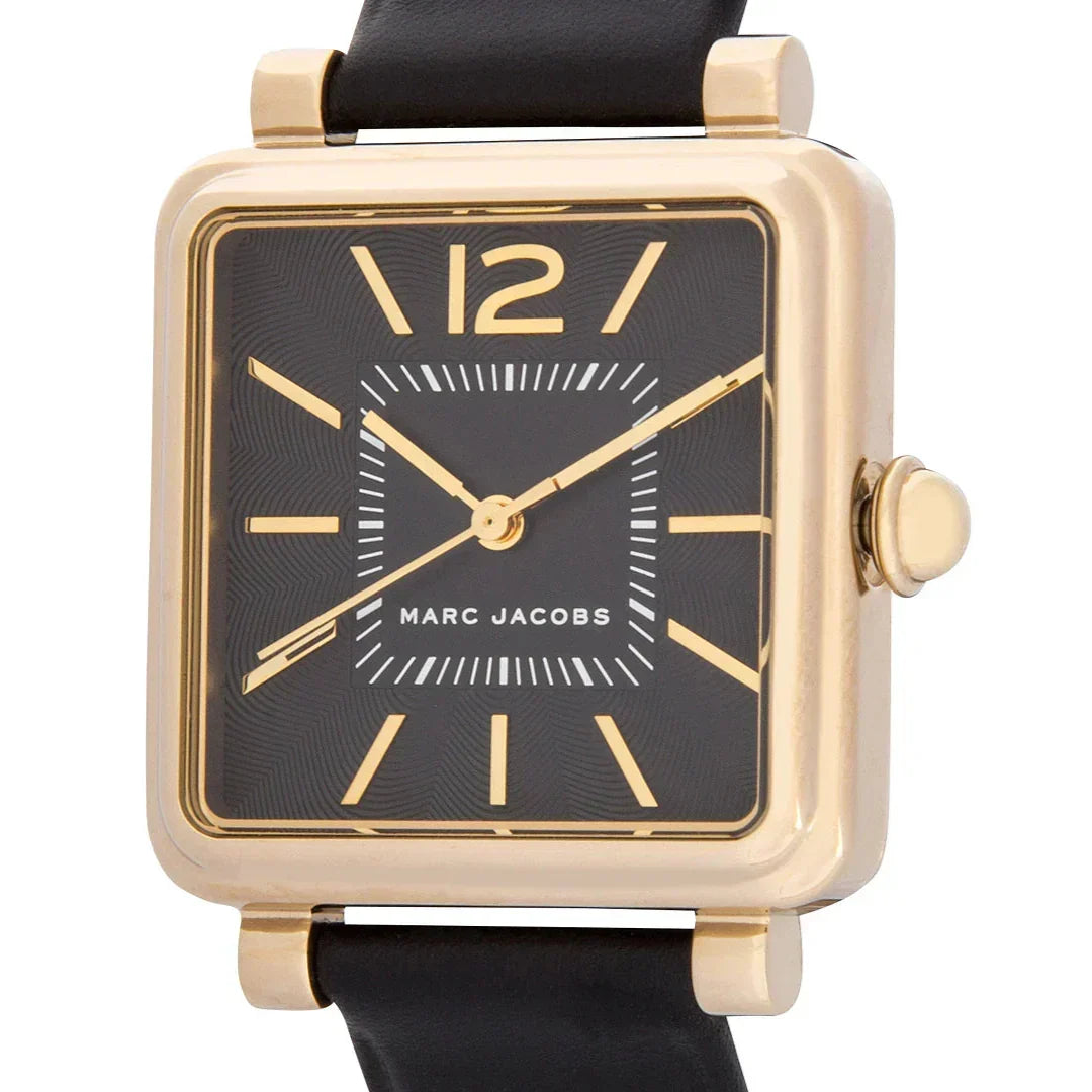  Shop Authentic Marc Jacobs Vic Black Dial Black Leather Strap Watch for Women - MJ1522 - Luxxuri
