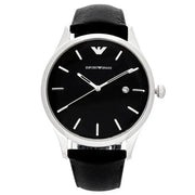  Shop Authentic Emporio Armani Lambda Classic Quartz Black Dial Black Leather Strap Watch For Men - AR11020 - Luxxuri
