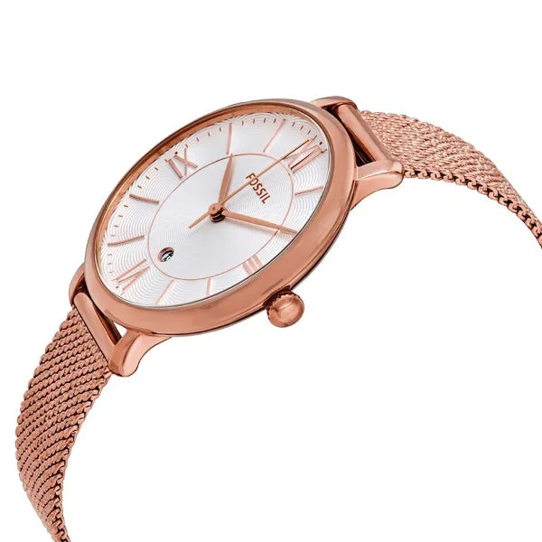  Shop Authentic Fossil Jacqueline Mother of Pearl White Dial Gold Mesh Strap Watch for Women - ES4352 - Luxxuri