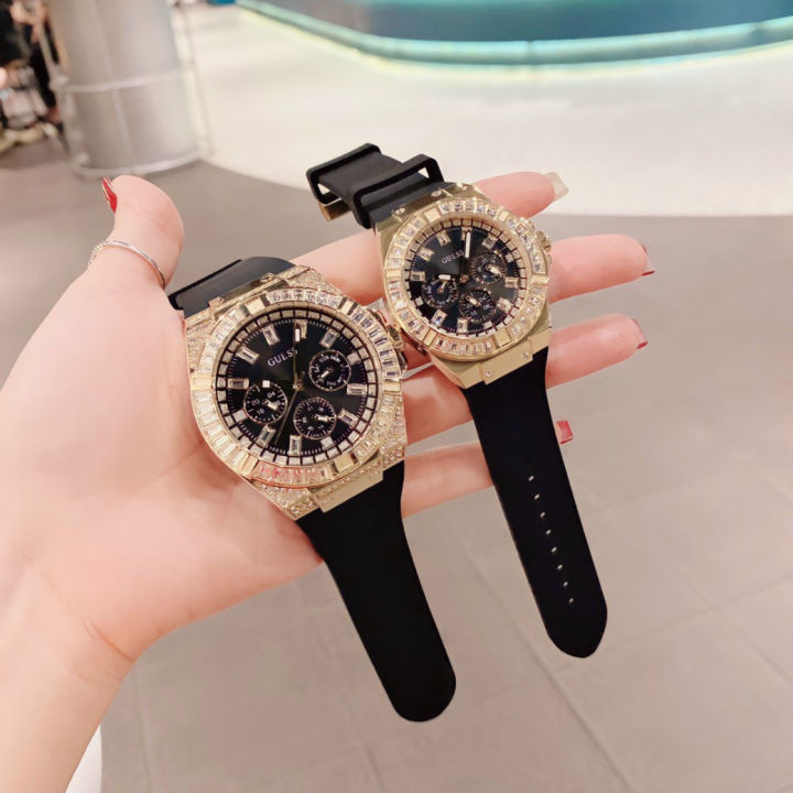  Shop Authentic Guess Venus Diamonds Black Dial Black Rubber Strap Watch for Women - GW0118L2 - Luxxuri