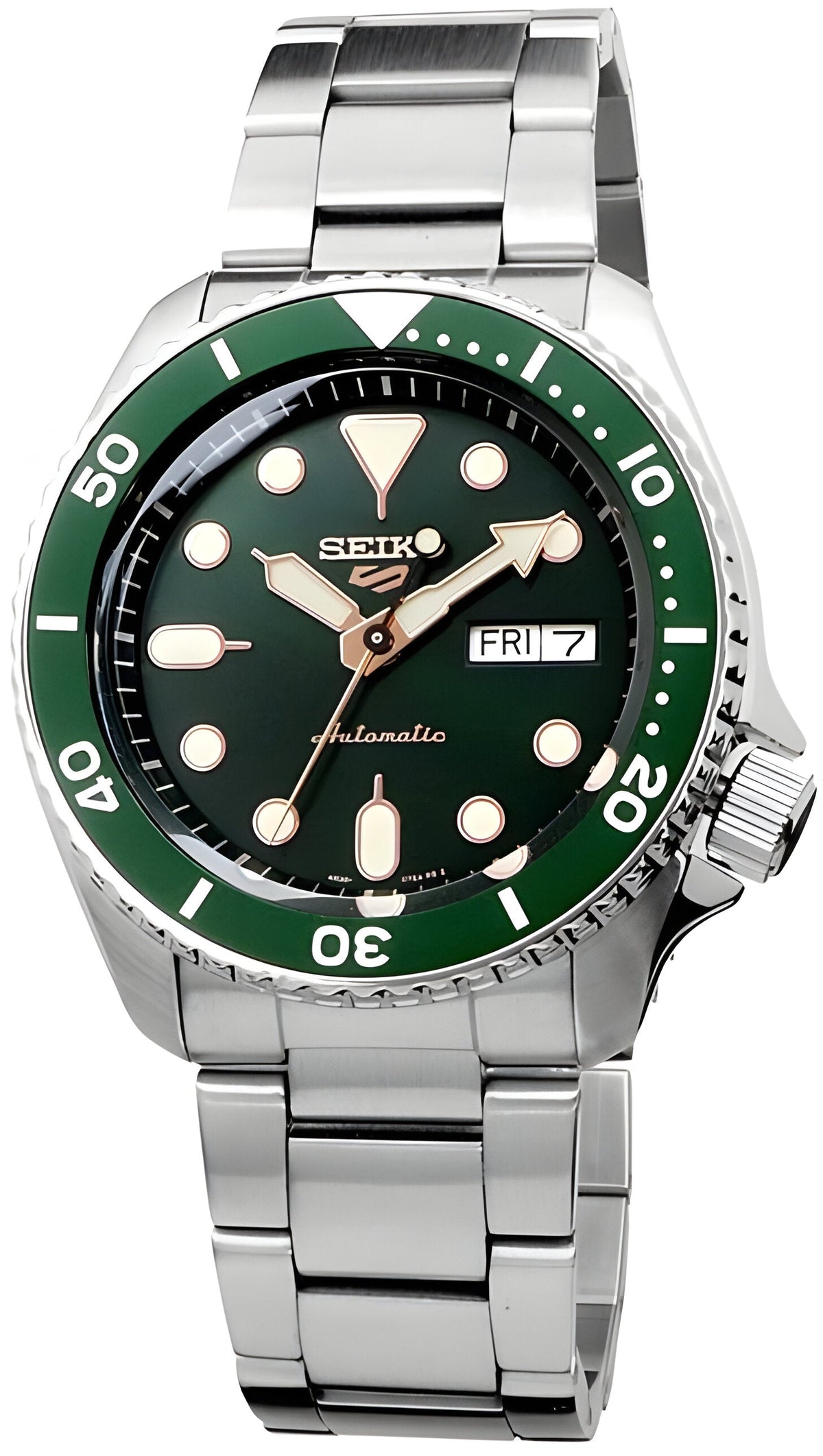  Shop Authentic Seiko 5 Sports Automatic Analog Green Dial Silver Steel Strap Watch For Men - SRPD63K1 - Luxxuri