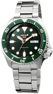  Shop Authentic Seiko 5 Sports Automatic Analog Green Dial Silver Steel Strap Watch For Men - SRPD63K1 - Luxxuri