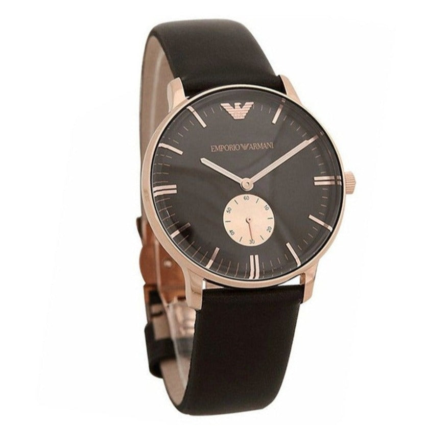  Shop Authentic Emporio Armani Classic Brown Dial Brown Leather Strap Watch For Men - AR0383 - Luxxuri