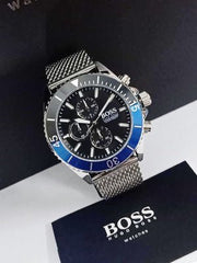  Shop Authentic Hugo Boss Ocean Edition Black Dial Silver Mesh Strap Watch for Men - 1513742 - Luxxuri
