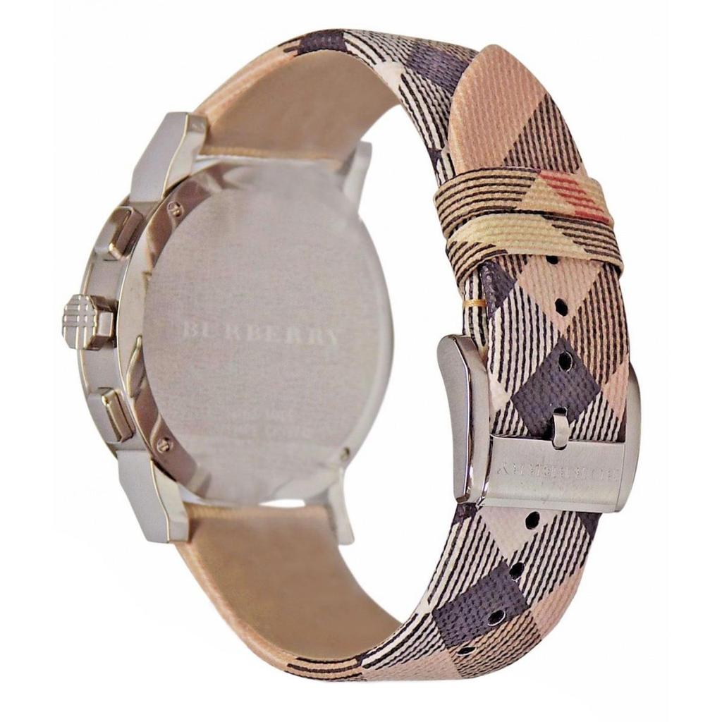  Shop Authentic Burberry The City Nova White Dial Checked Brown Leather Strap Watch for Men - BU9357 - Luxxuri