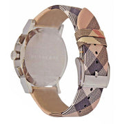  Shop Authentic Burberry The City Nova White Dial Checked Brown Leather Strap Watch for Men - BU9357 - Luxxuri