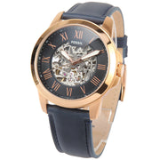  Shop Authentic Fossil Grant Automatic Skeleton Blue Dial Blue Leather Strap Watch for Men - ME3102 - Luxxuri