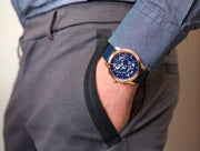  Shop Authentic Tommy Hilfiger Henry Chronograph Quartz Blue Dial Blue Leather Strap Watch For Men - 1710475 - Luxxuri