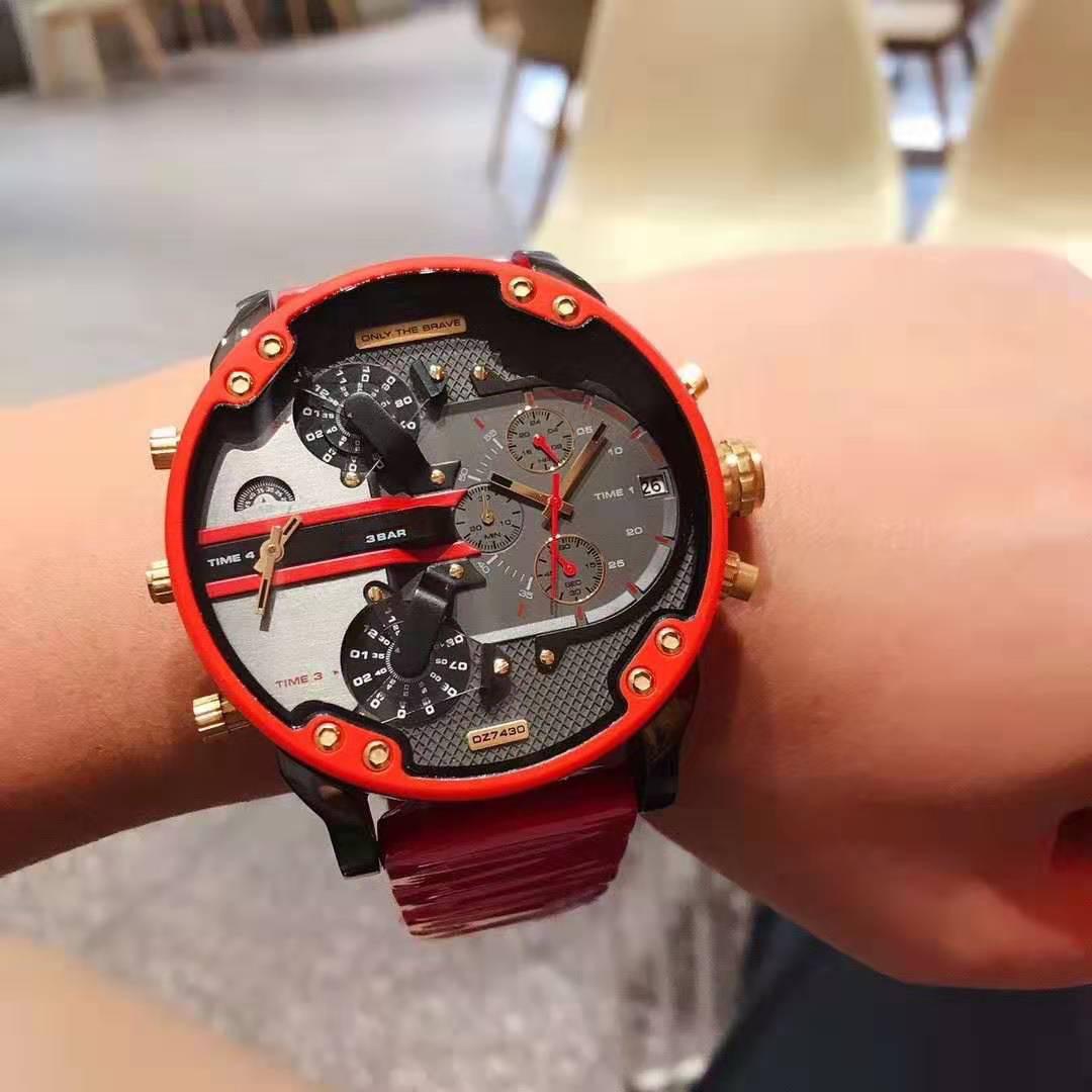 Shop Authentic Diesel Mr Daddy 2.0 Chronograph Grey Dial Red Rubber Strap Watch For Men - DZ7430 - Luxxuri
