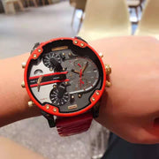  Shop Authentic Diesel Mr Daddy 2.0 Chronograph Grey Dial Red Rubber Strap Watch For Men - DZ7430 - Luxxuri