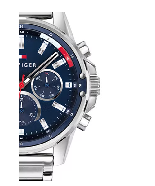  Shop Authentic Tommy Hilfiger Mason Quartz Blue Dial Silver Steel Strap Watch for Men - 1791788 - Luxxuri