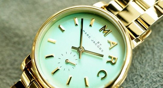  Shop Authentic Marc Jacobs Baker Mint Green Dial Gold Steel Strap Watch for Women - MBM3284 - Luxxuri
