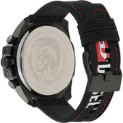  Shop Authentic Diesel Mega Chief Chronograph Silver Dial Black Leather Strap Watch For Men - DZ4512 - Luxxuri