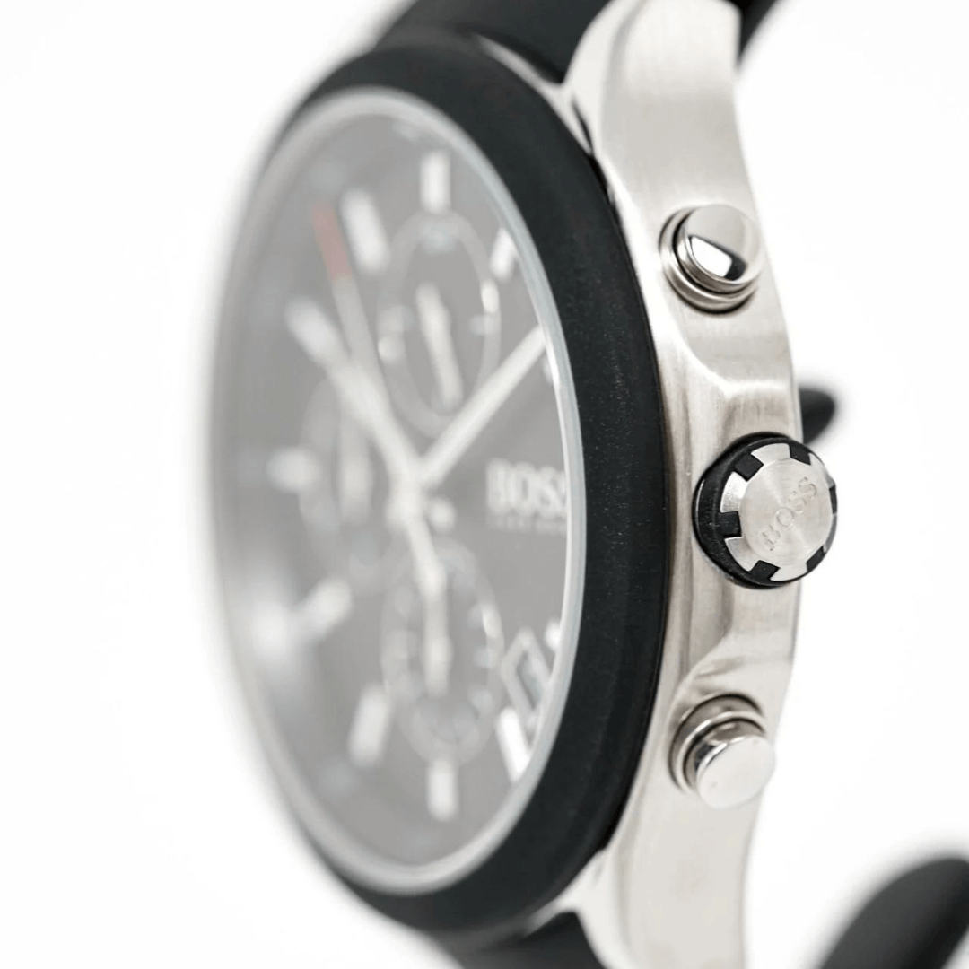  Shop Authentic Hugo Boss Velocity Black Dial Black Leather Strap Watch for Men - 1513716 - Luxxuri
