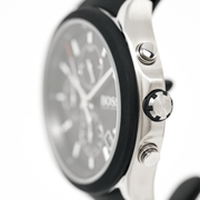  Shop Authentic Hugo Boss Velocity Black Dial Black Leather Strap Watch for Men - 1513716 - Luxxuri