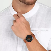  Shop Authentic Fossil The Minimalist Black Dial Brown Leather Strap Watch for Men - FS5305 - Luxxuri