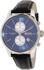  Shop Authentic Hugo Boss Jet Blue Dial Black Leather Strap Watch for Men - 1513283 - Luxxuri