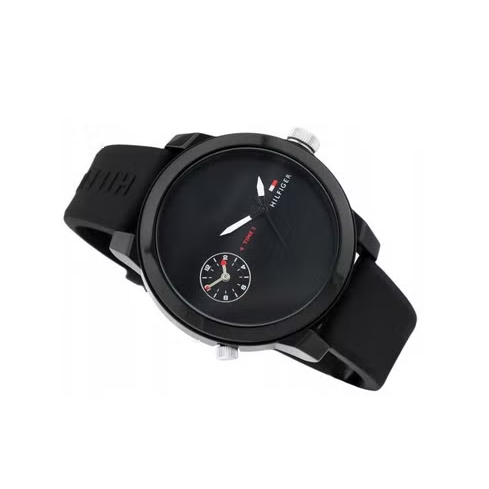  Shop Authentic Tommy Hilfiger Denim Black Dial Black Rubber Strap Watch for Men - 1791326 - Luxxuri