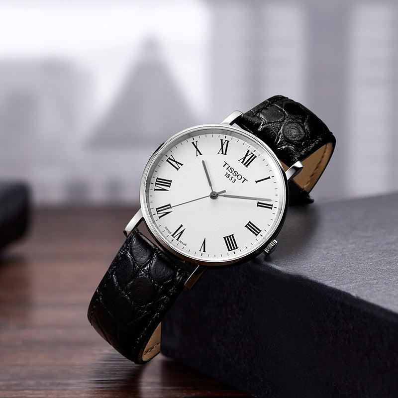  Shop Authentic Tissot Everytime Medium White Dial Black Leather Strap Watch For Men - T109.410.16.033.01 - Luxxuri
