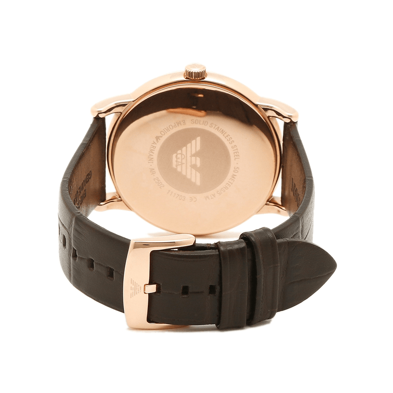  Shop Authentic Emporio Armani Luigi White Dial Brown Leather Strap Watch For Men - AR2502 - Luxxuri