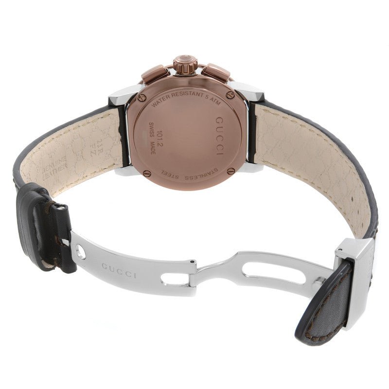  Shop Authentic Gucci G Chrono Black Dial Brown Leather Strap Watch For Men - YA101202 - Luxxuri