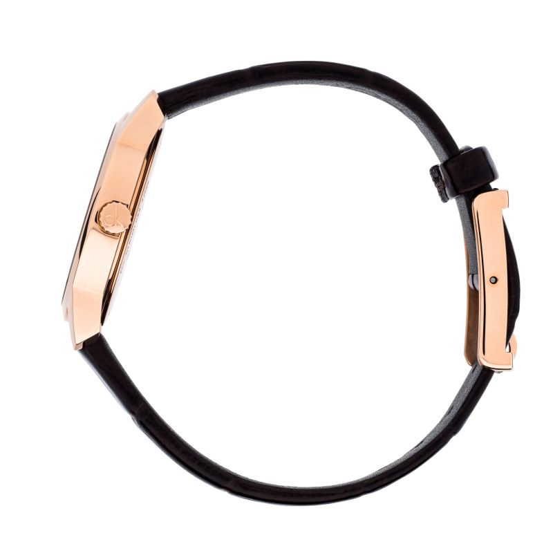  Shop Authentic Calvin Klein City White Mother of Pearl Dial Brown Leather Strap Watch for Women - K2G23620 - Luxxuri