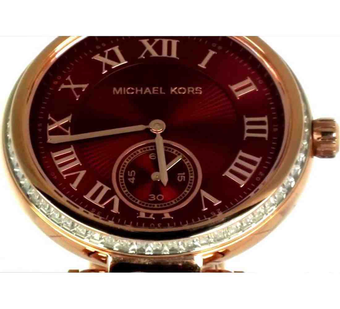  Shop Authentic Michael Kors Skylar Maroon Dial Rose Gold Steel Strap Watch for Women - MK6086 - Luxxuri