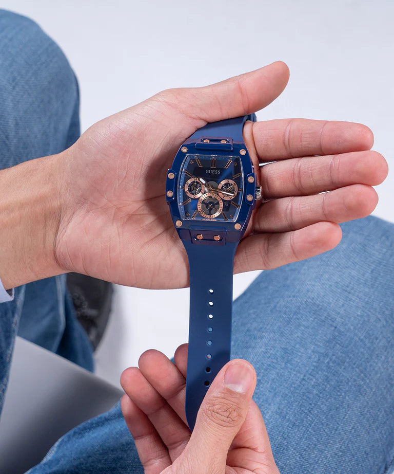  Shop Authentic Guess Phoenix Multifunction Blue Dial Blue Rubber Strap Watch for Men - GW0203G7 - Luxxuri