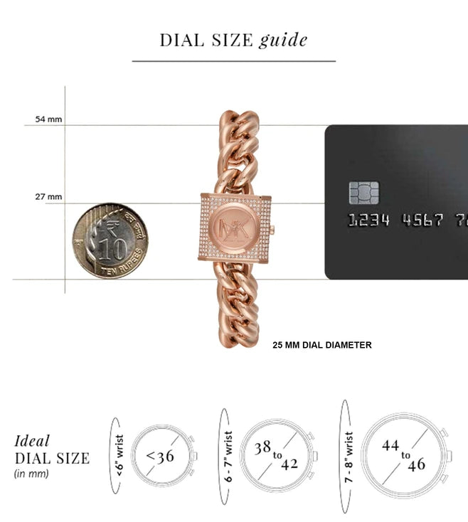  Shop Authentic Michael Kors Chain Lock Three-Hand Rose Gold Dial Rose Gold Steel Strap Watch for Women - MK4827 - Luxxuri