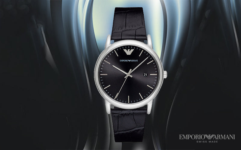  Shop Authentic Emporio Armani Luigi Quartz Black Dial Black Leather Strap Watch For Men - AR2500 - Luxxuri